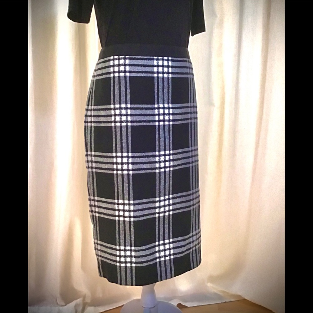 NWT Talbots Plaid Sparkling Pencil Skirt
